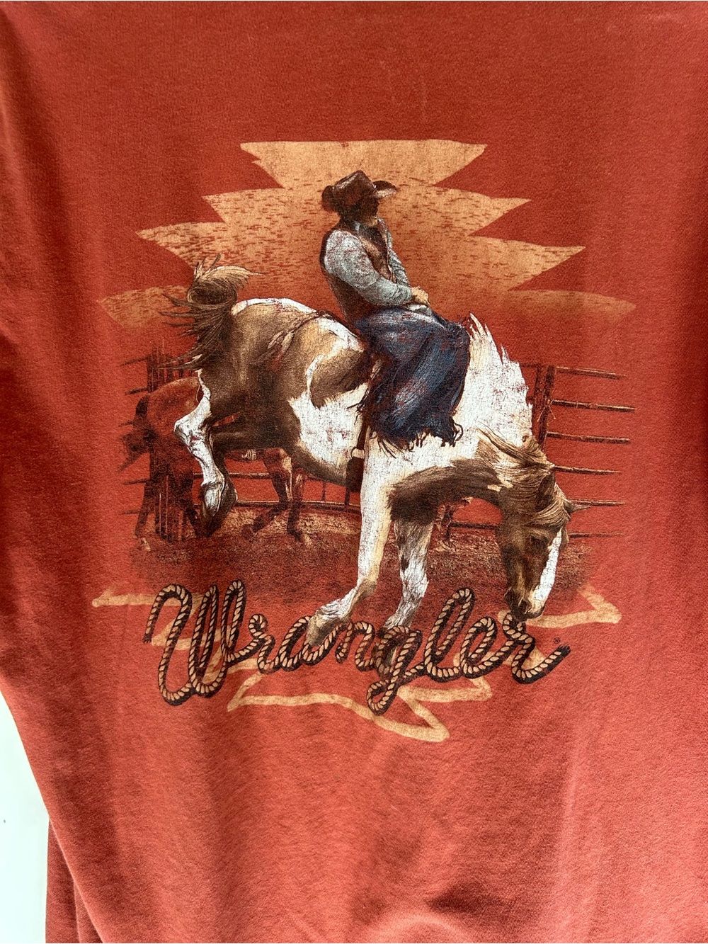 Vintage Womens Wrangler Retro Distressed Roping Tshirt Large
